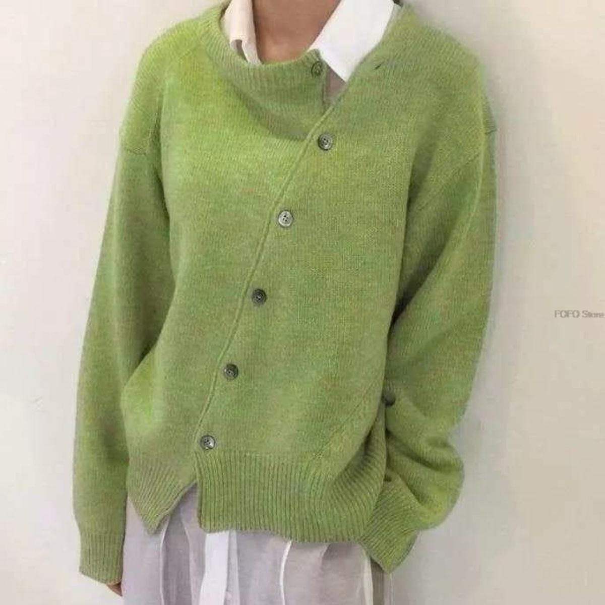 Damen Strickjacke Cardigan – Oversize Cardigan mit Knöpfen