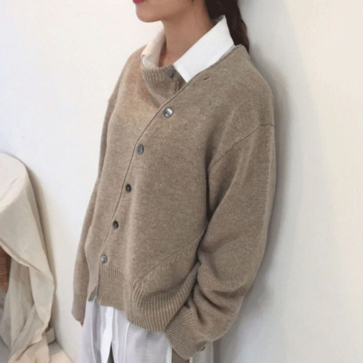 Damen Strickjacke Cardigan – Oversize Cardigan mit Knöpfen