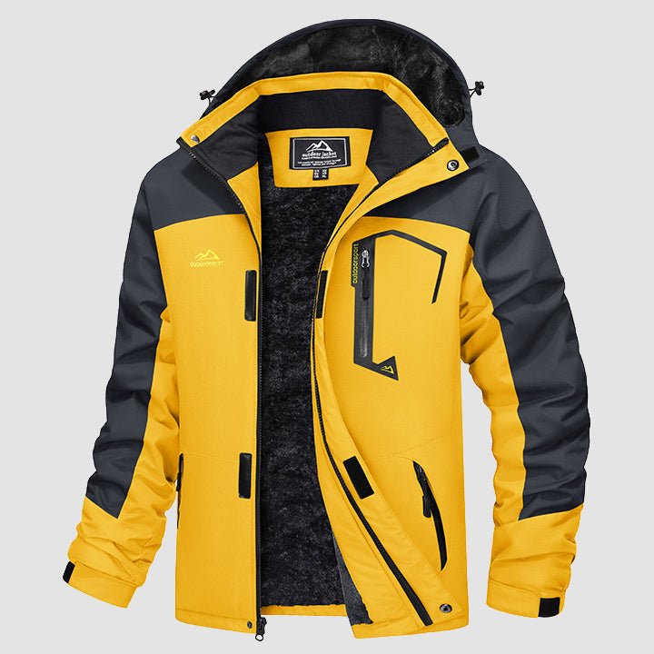 Herren Skijacke wasserabweisend – Winterjacke mit Kapuze und Fleece-Futter