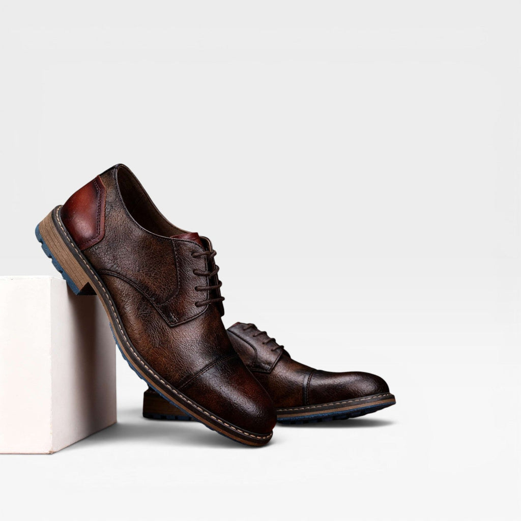 Herren Leder Derby Schuhe mit Kappe – Klassische Schnürschuhe für besondere Anlässe