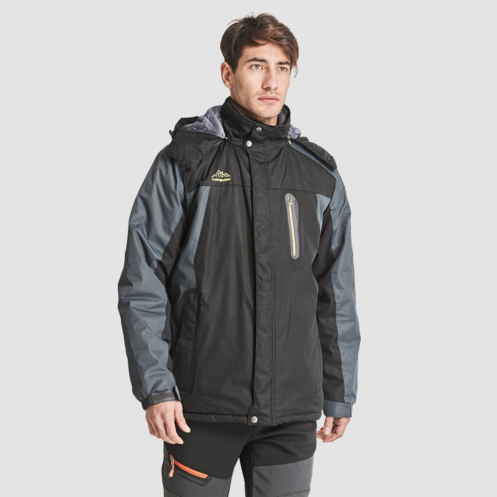 Herren Winterjacke winddicht – Skijacke mit Wärmefutter und Kapuze
