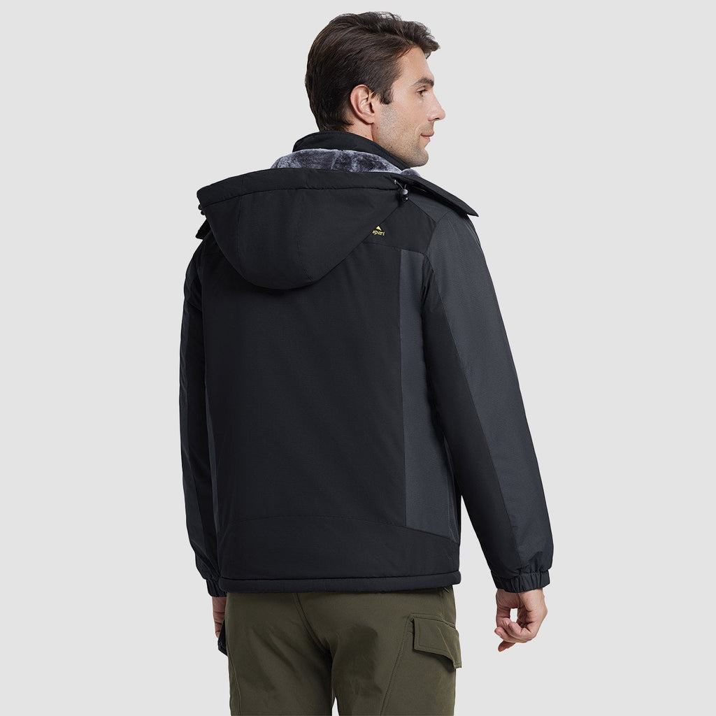 Herren Winterjacke winddicht – Skijacke mit Wärmefutter und Kapuze
