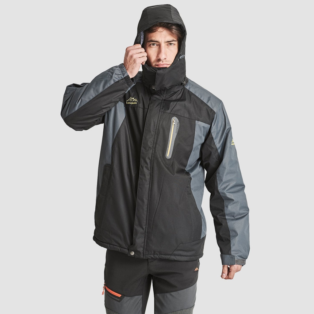 Herren Winterjacke winddicht – Skijacke mit Wärmefutter und Kapuze