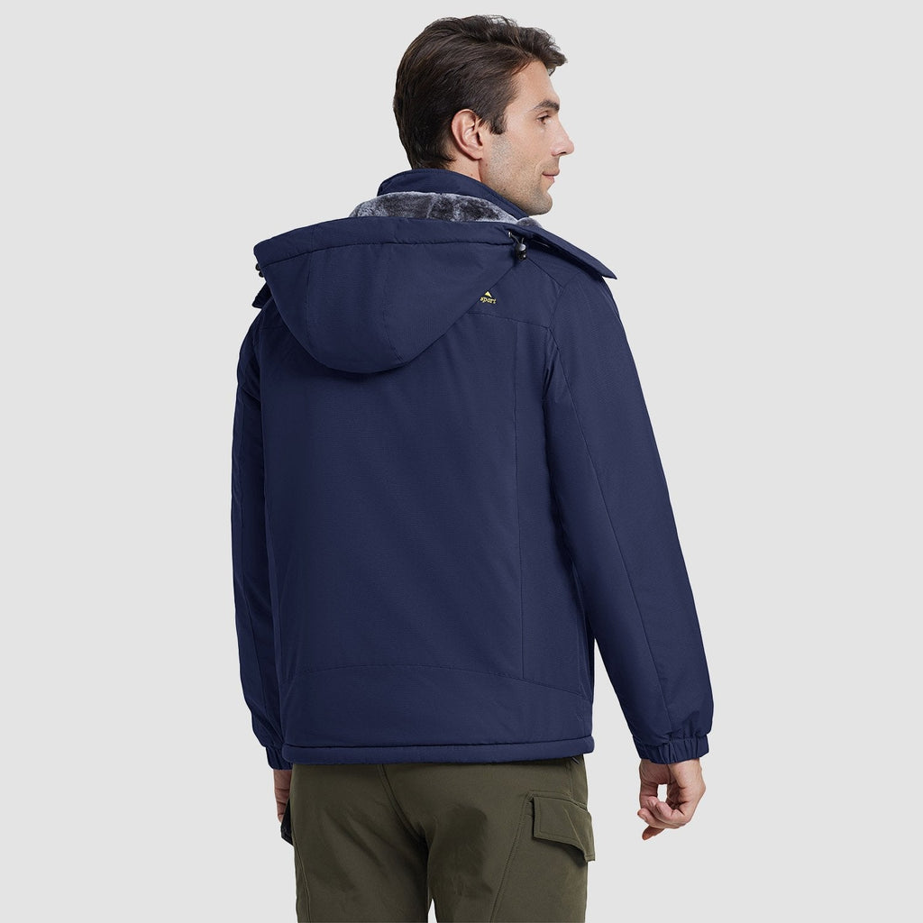 Herren Winterjacke winddicht – Skijacke mit Wärmefutter und Kapuze