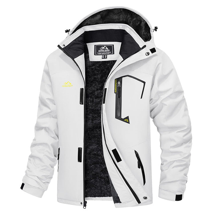 Herren Skijacke wasserabweisend – Winterjacke mit Kapuze und Fleece-Futter