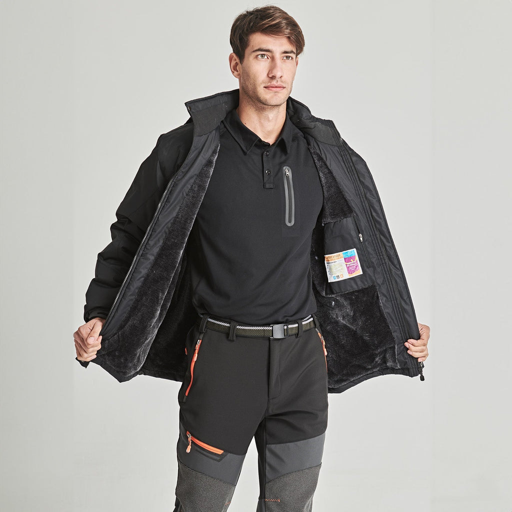 Herren Skijacke wasserabweisend – Winterjacke mit Kapuze und Fleece-Futter