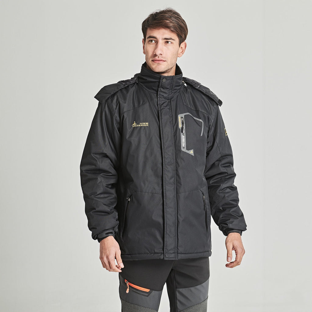 Herren Skijacke wasserabweisend – Winterjacke mit Kapuze und Fleece-Futter