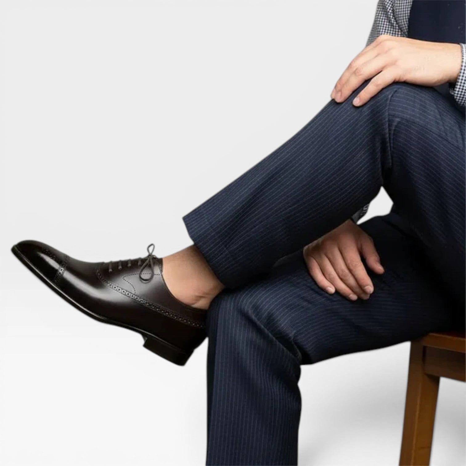 Herren Brogue Oxford Schuhe – Klassische Leder Schnürschuhe mit Kappenzehe