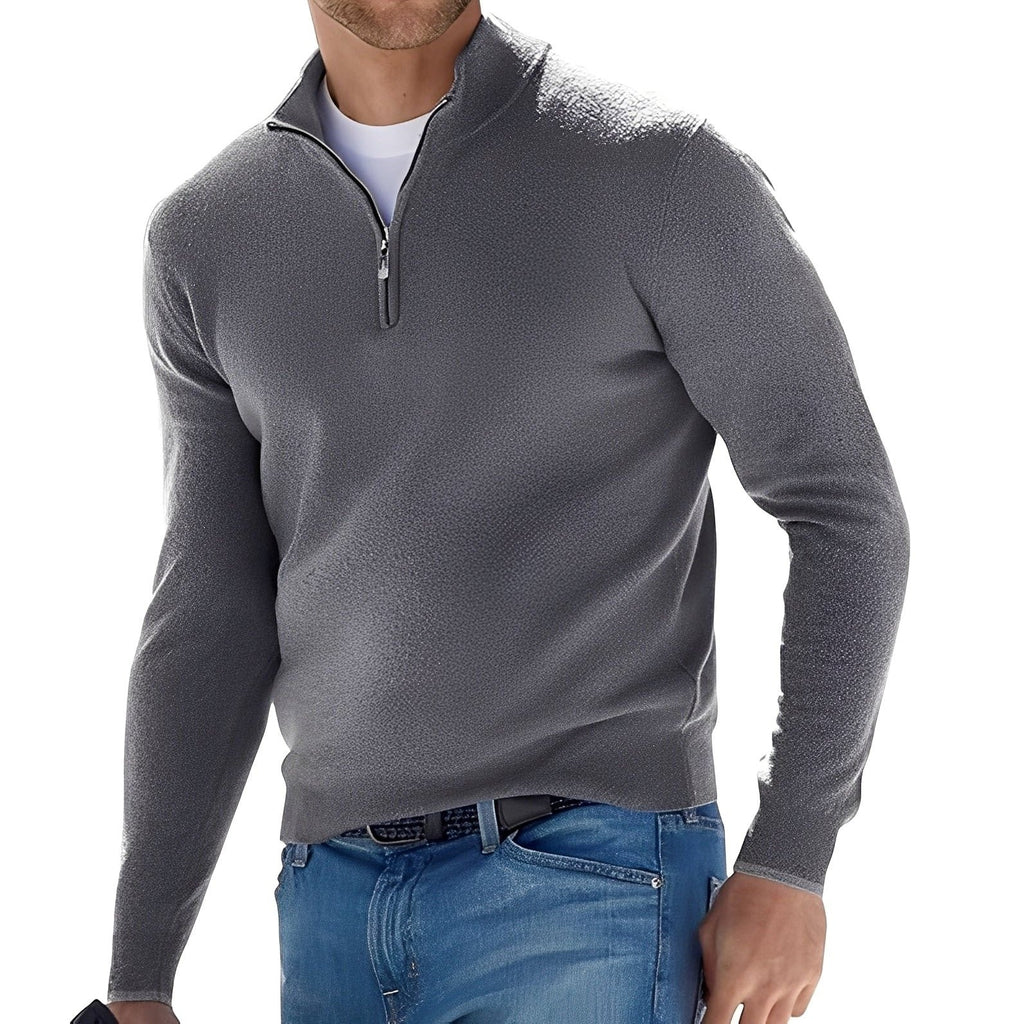 Herren Lässiger Zip Pullover