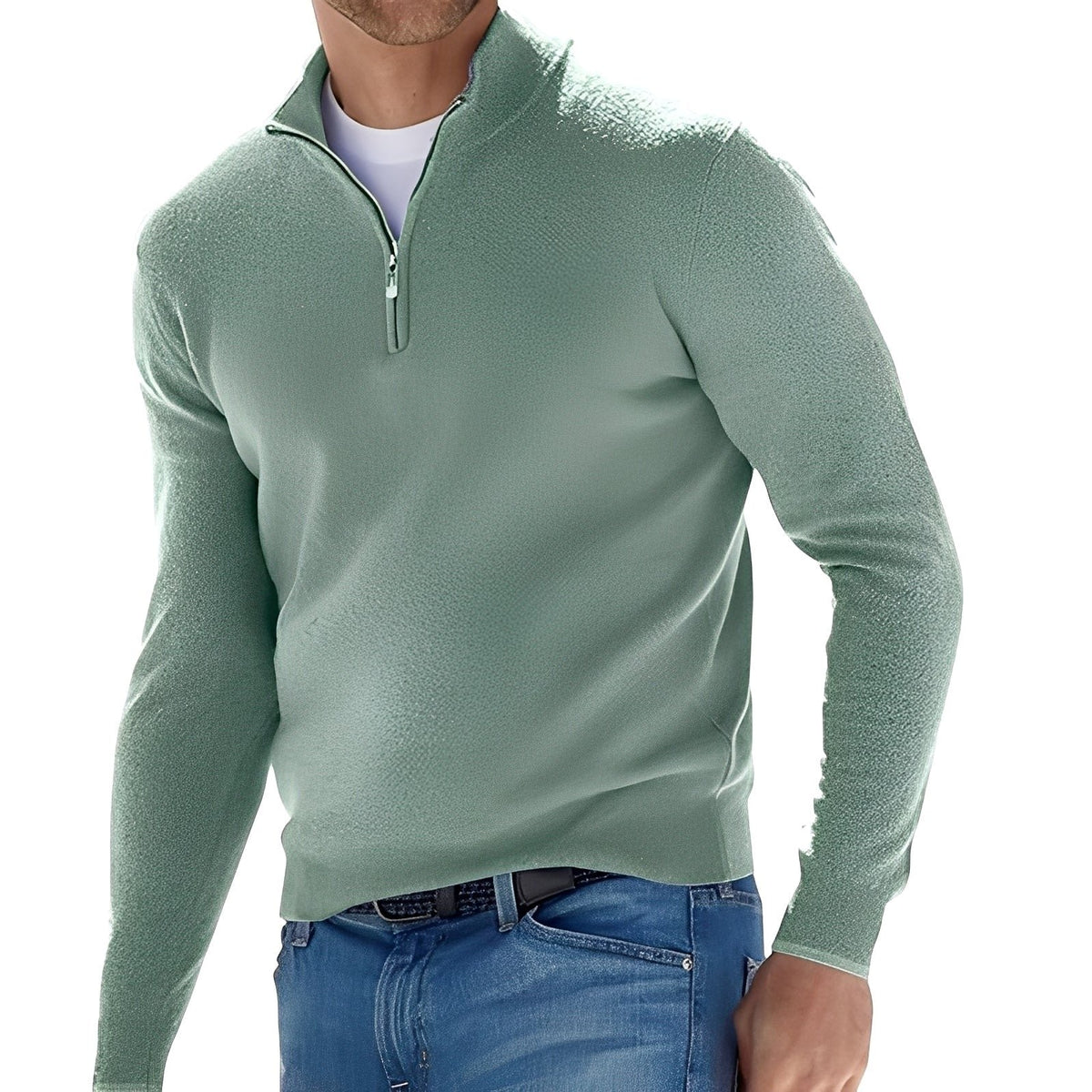 Herren Lässiger Zip Pullover