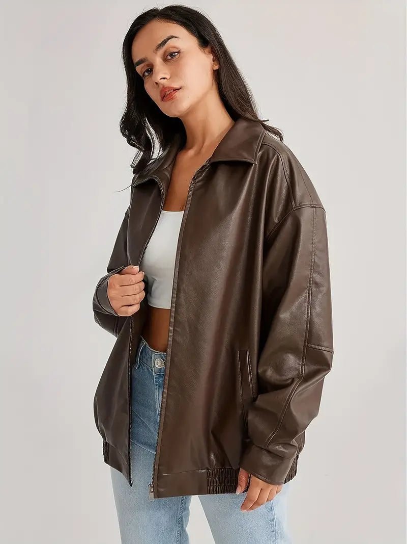 Damen Bomberjacke in Leder