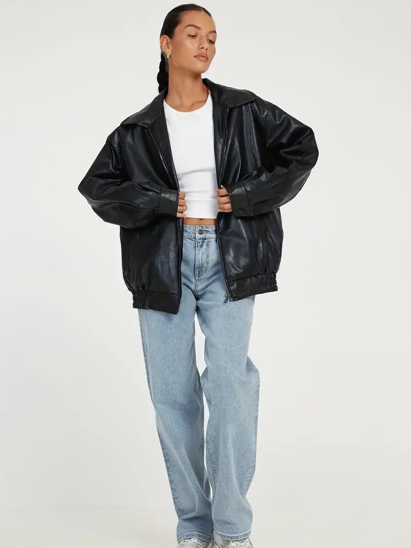 Damen Bomberjacke in Leder