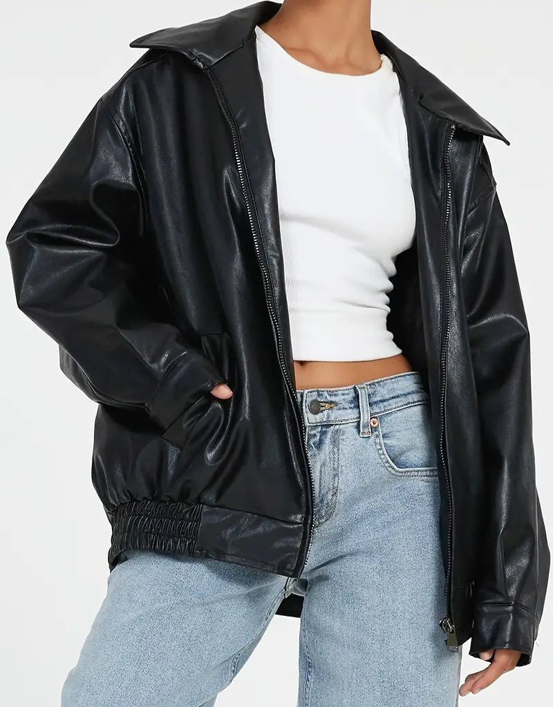 Damen Bomberjacke in Leder