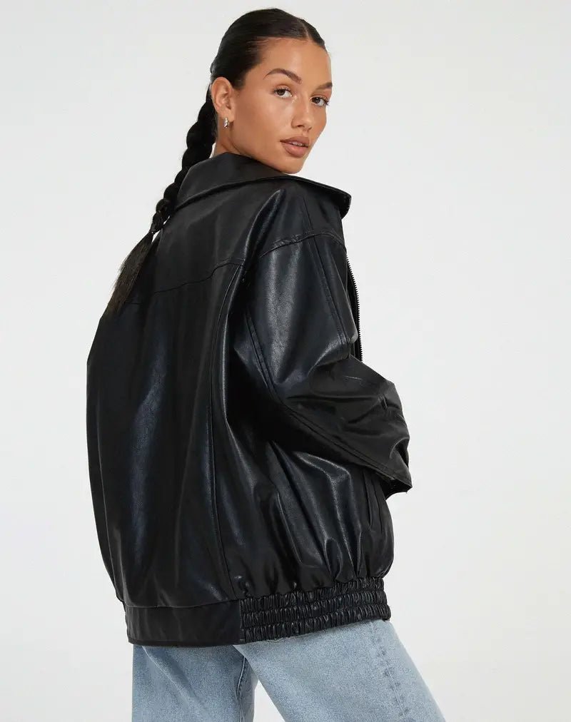Damen Bomberjacke in Leder