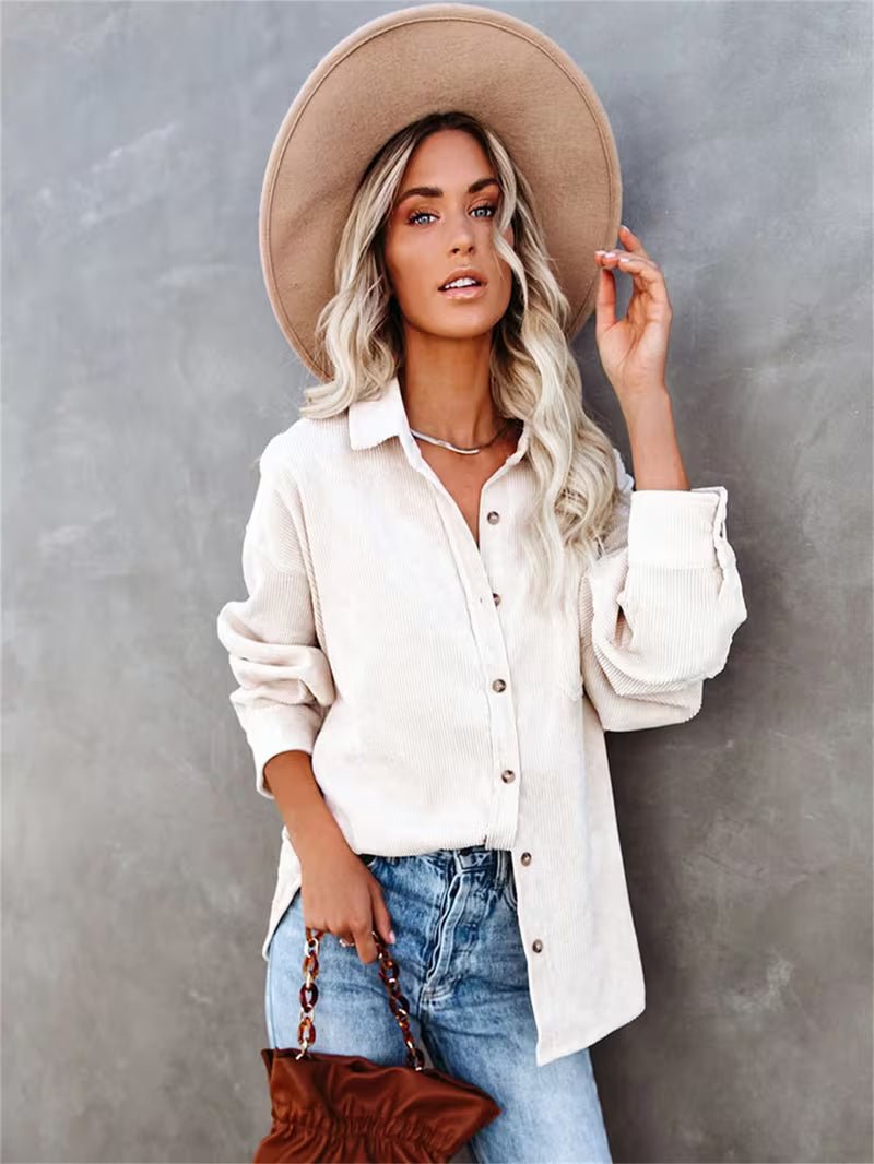 Damen Lässiges Overshirt aus Cord