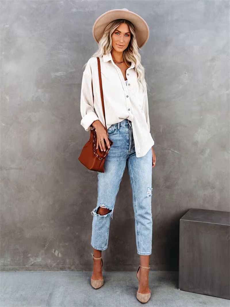 Damen Lässiges Overshirt aus Cord