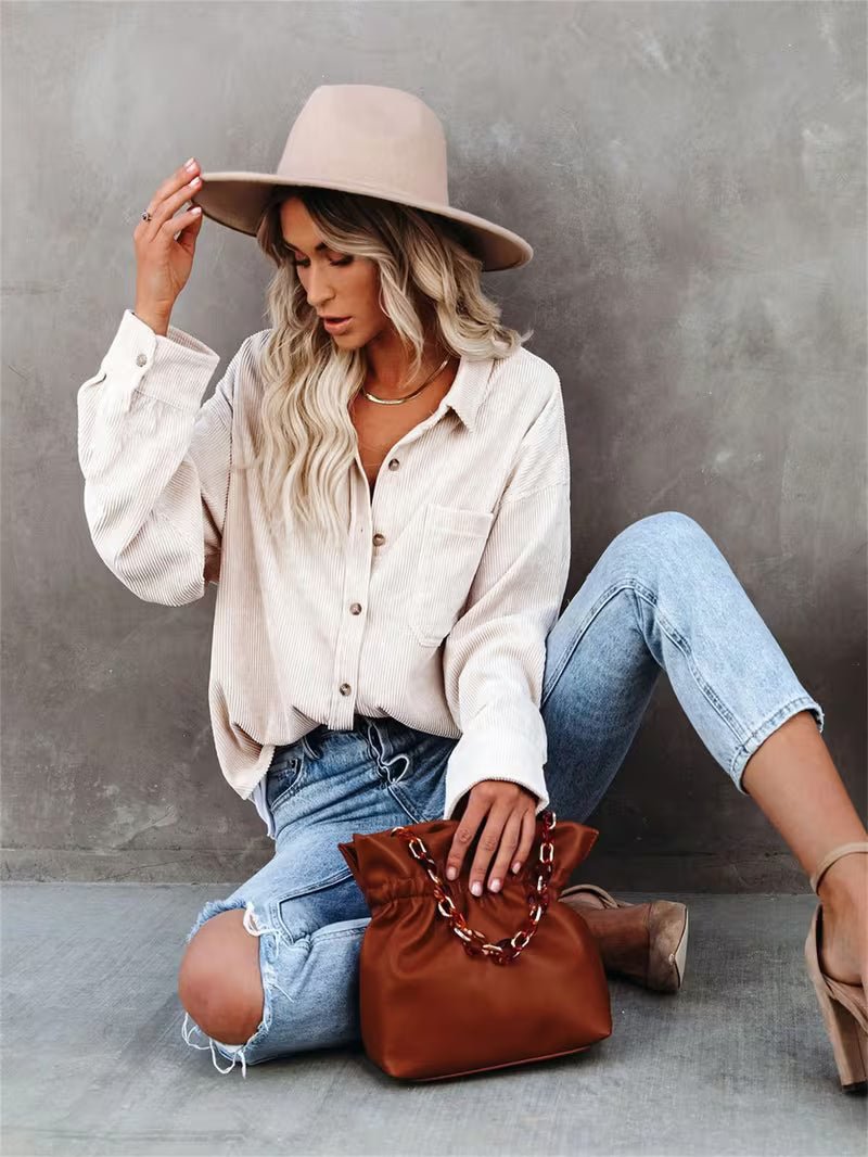 Damen Lässiges Overshirt aus Cord