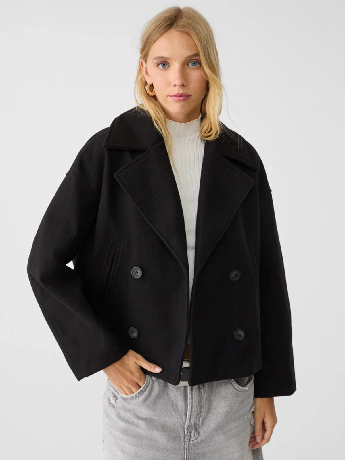 Damen Lässige Jacke mit breitem Kragen