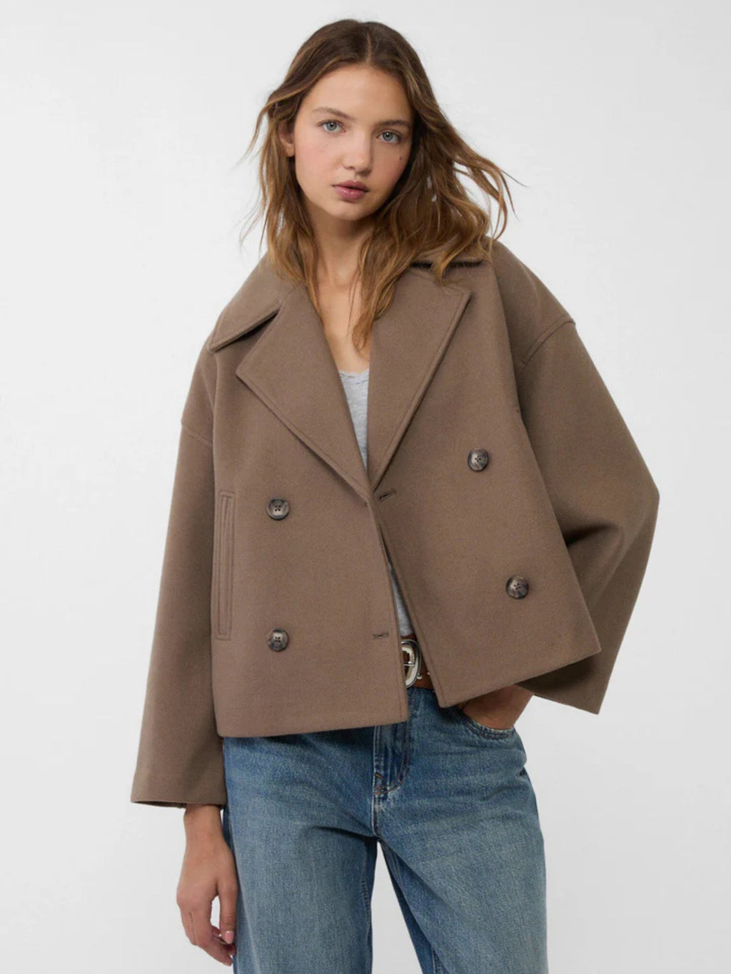 Damen Lässige Jacke mit breitem Kragen