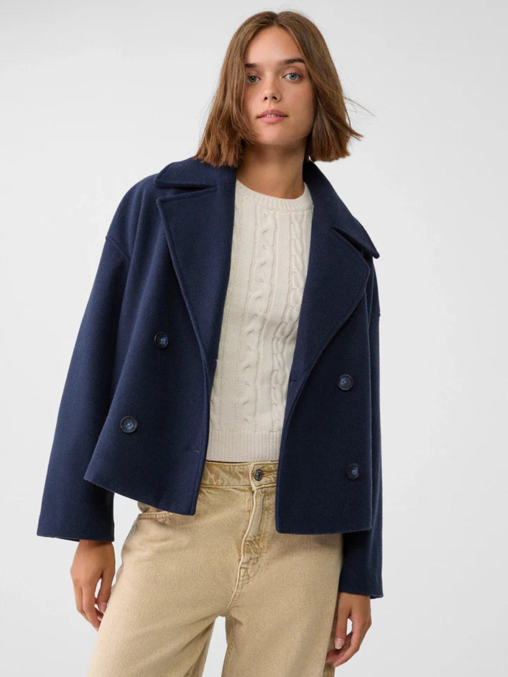 Damen Lässige Jacke mit breitem Kragen