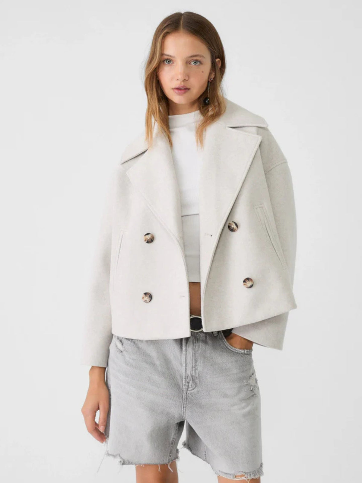 Damen Lässige Jacke mit breitem Kragen