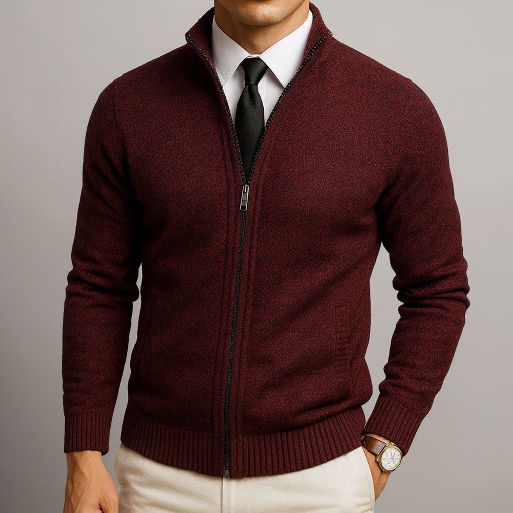 Herren Zeitloser Cardigan mit Stehkragen