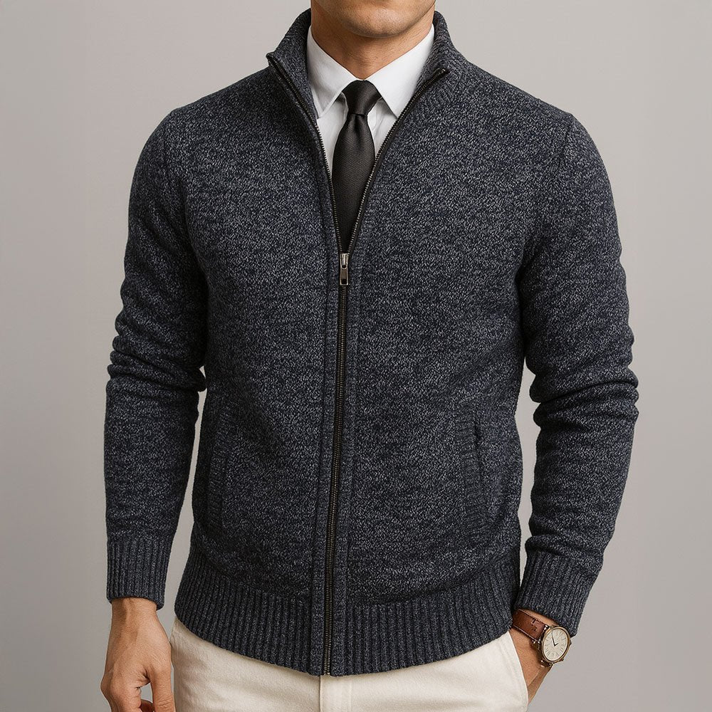 Herren Zeitloser Cardigan mit Stehkragen