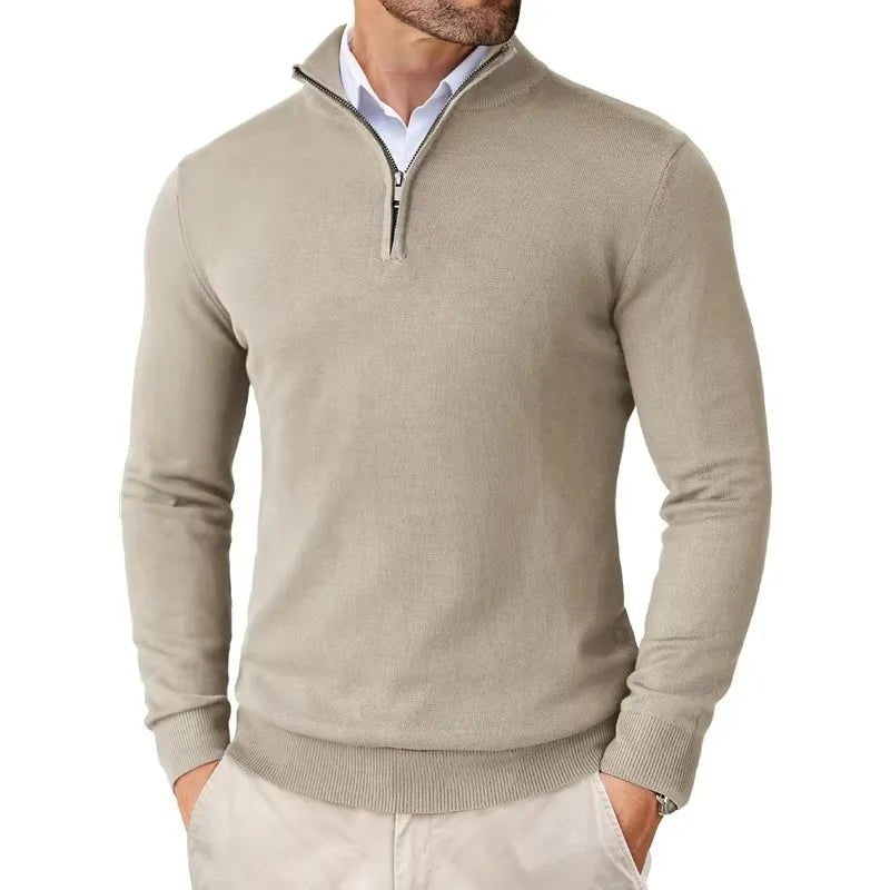 Herren Klassischer Zip Pullover