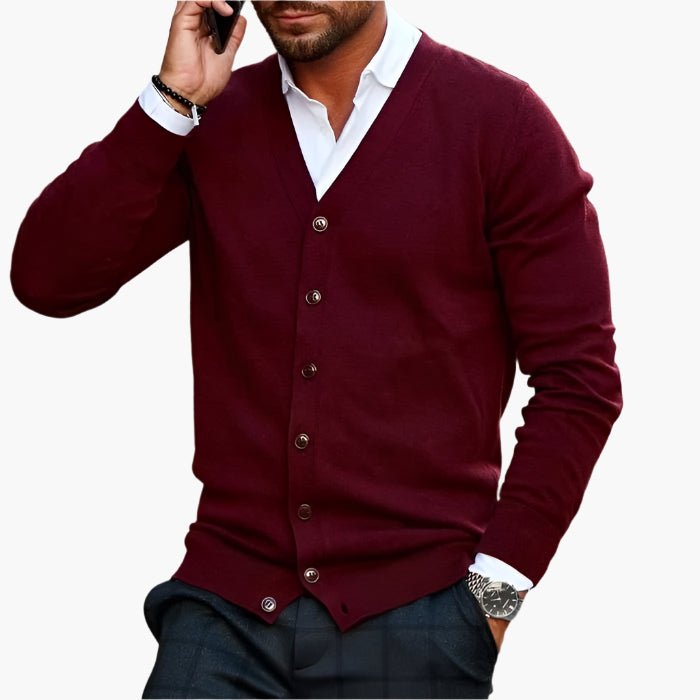 Herren Cardigan mit V-Ausschnitt