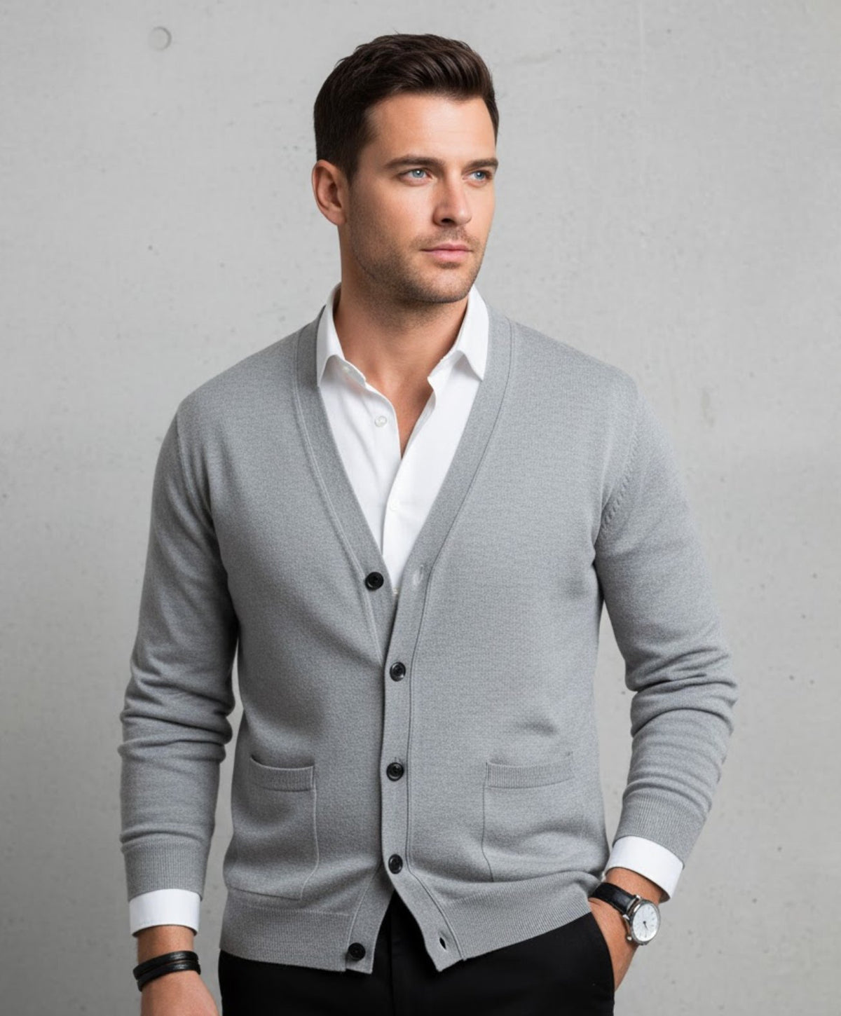 Herren Cardigan mit V-Ausschnitt