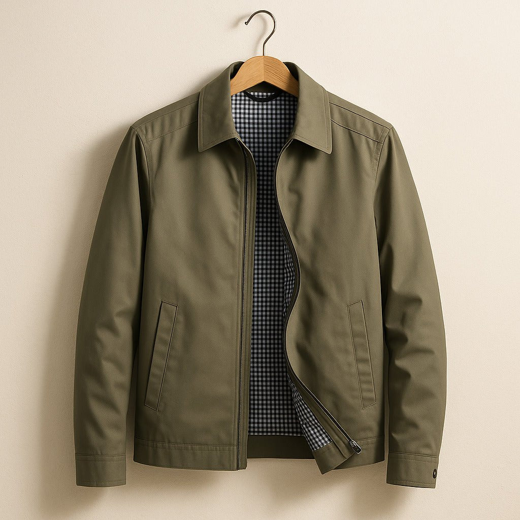 Herren Lässiger Blouson mit Karofutter