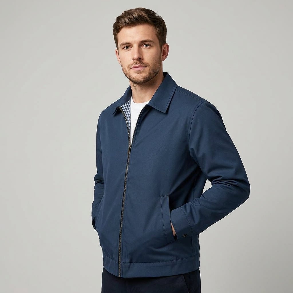 Herren Lässiger Blouson mit Karofutter