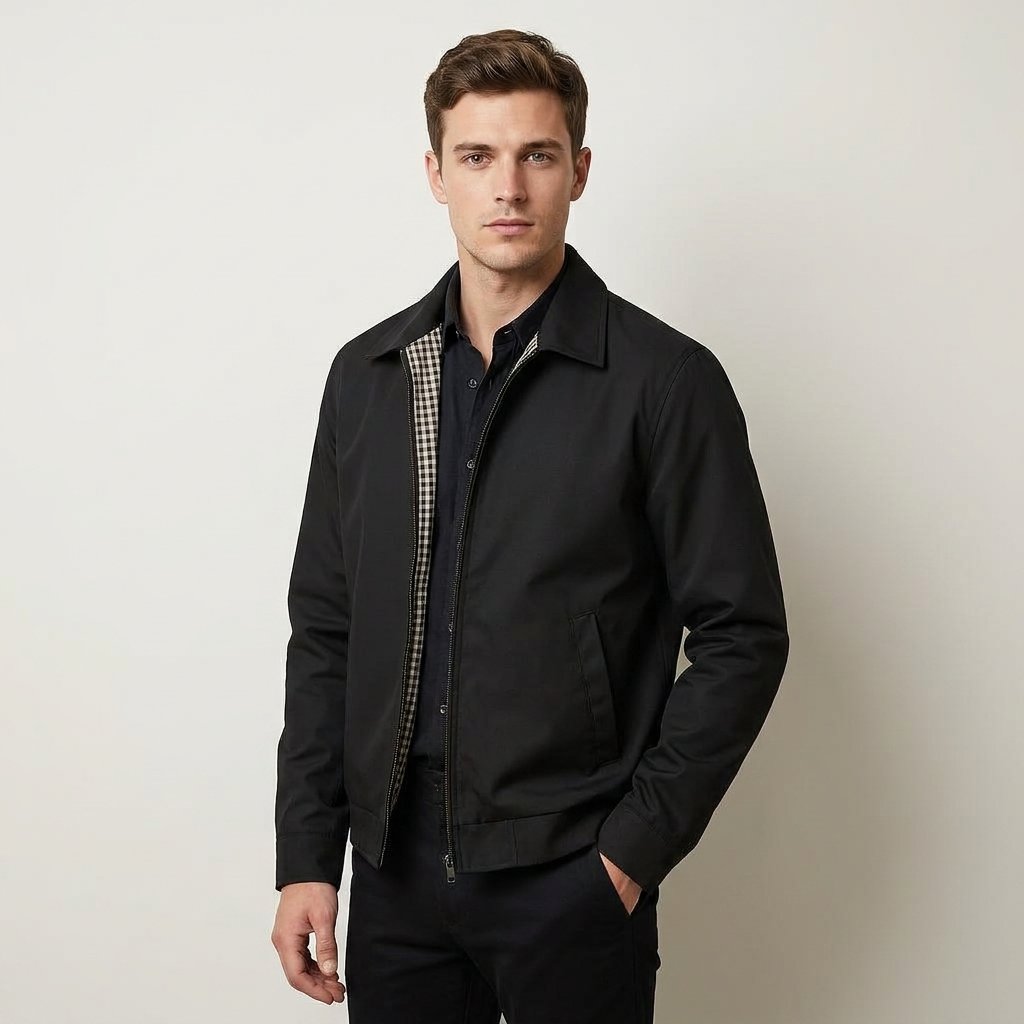 Herren Lässiger Blouson mit Karofutter