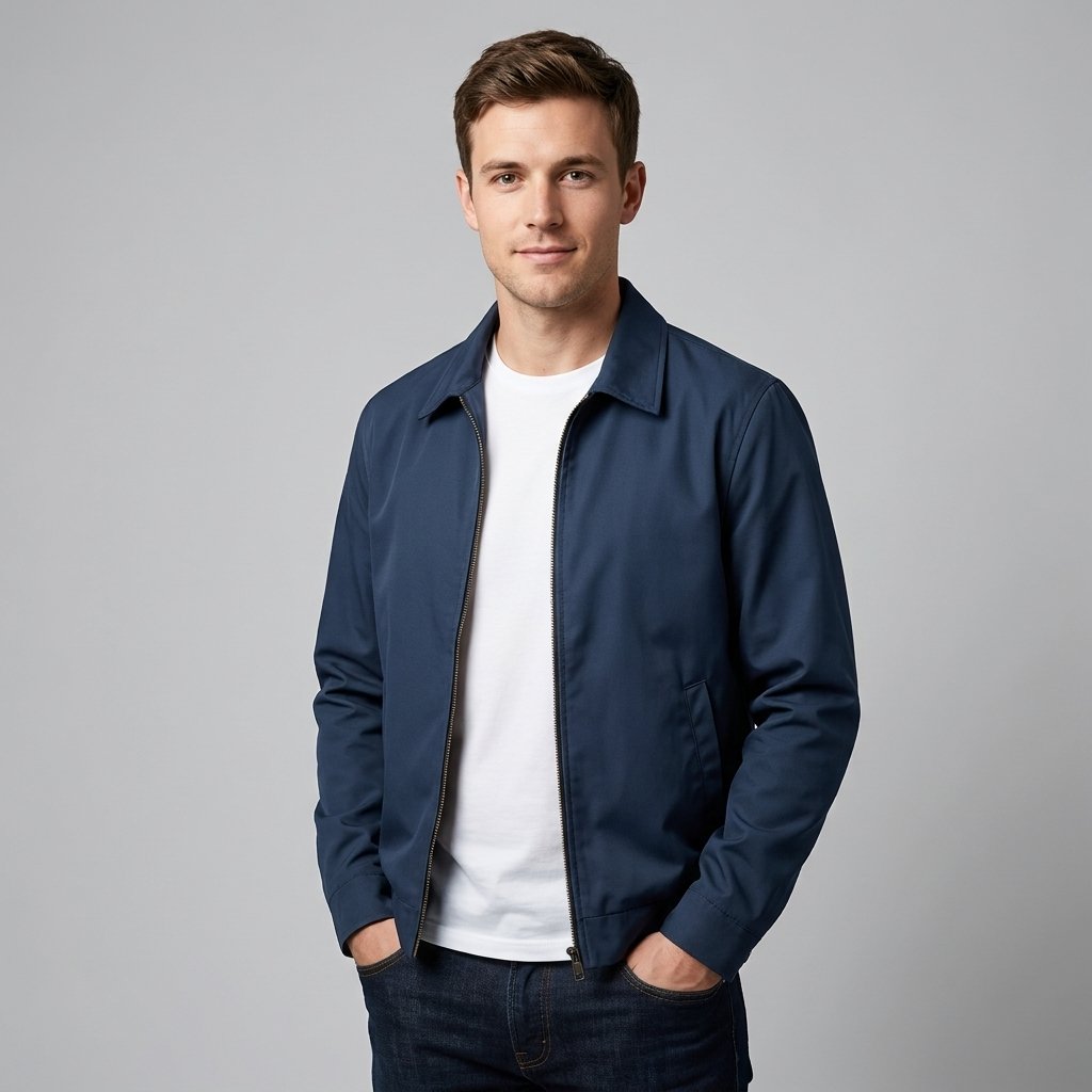 Herren Lässiger Blouson mit Karofutter