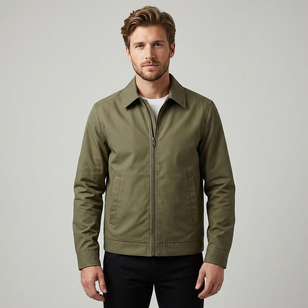 Herren Lässiger Blouson mit Karofutter