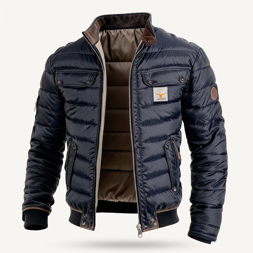 Herren Klassische Steppjacke mit Stehkragen