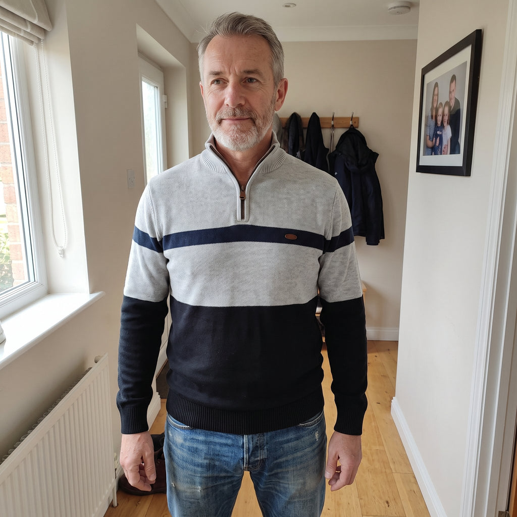 Herren Strickpullover mit Reissverschluss