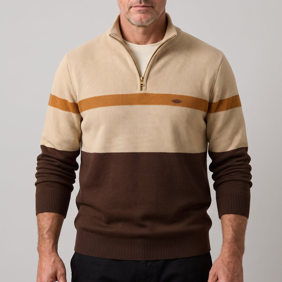 Herren Strickpullover mit Reissverschluss