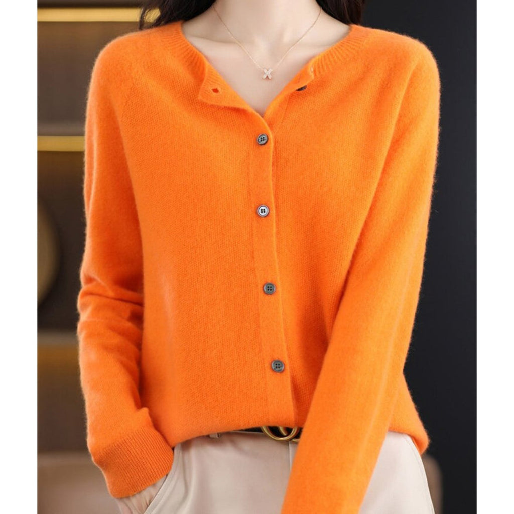Damen Eleganter Cardigan aus Merinowolle und Kaschmir