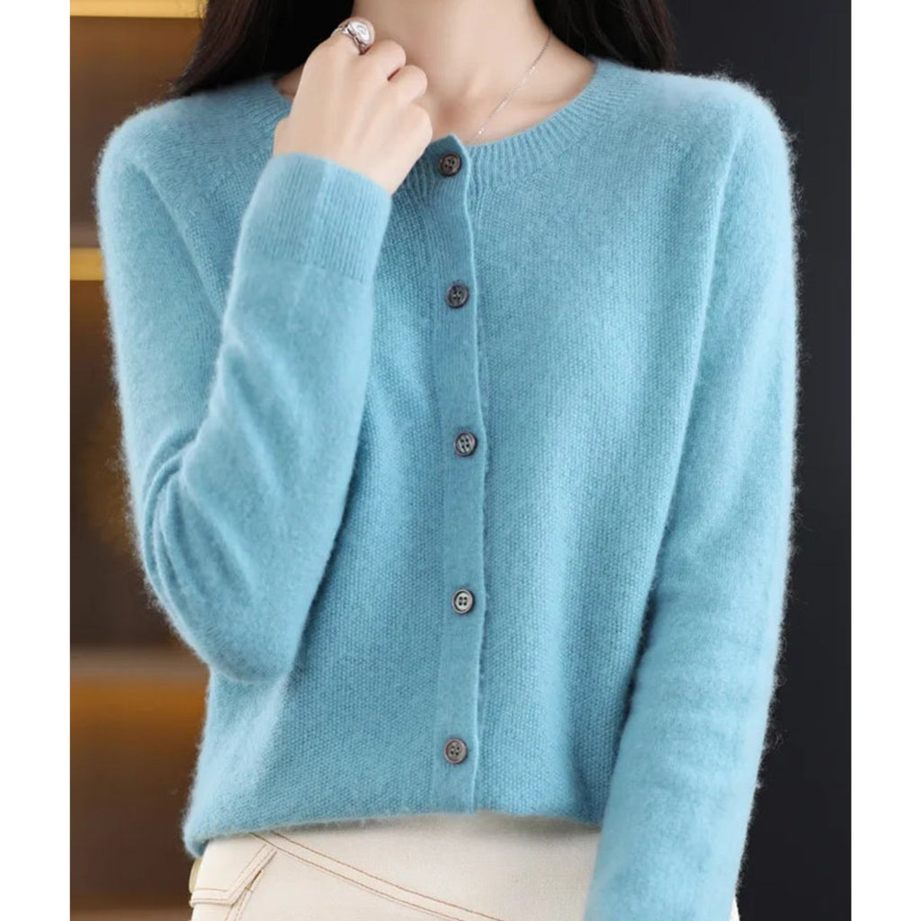 Damen Eleganter Cardigan aus Merinowolle und Kaschmir