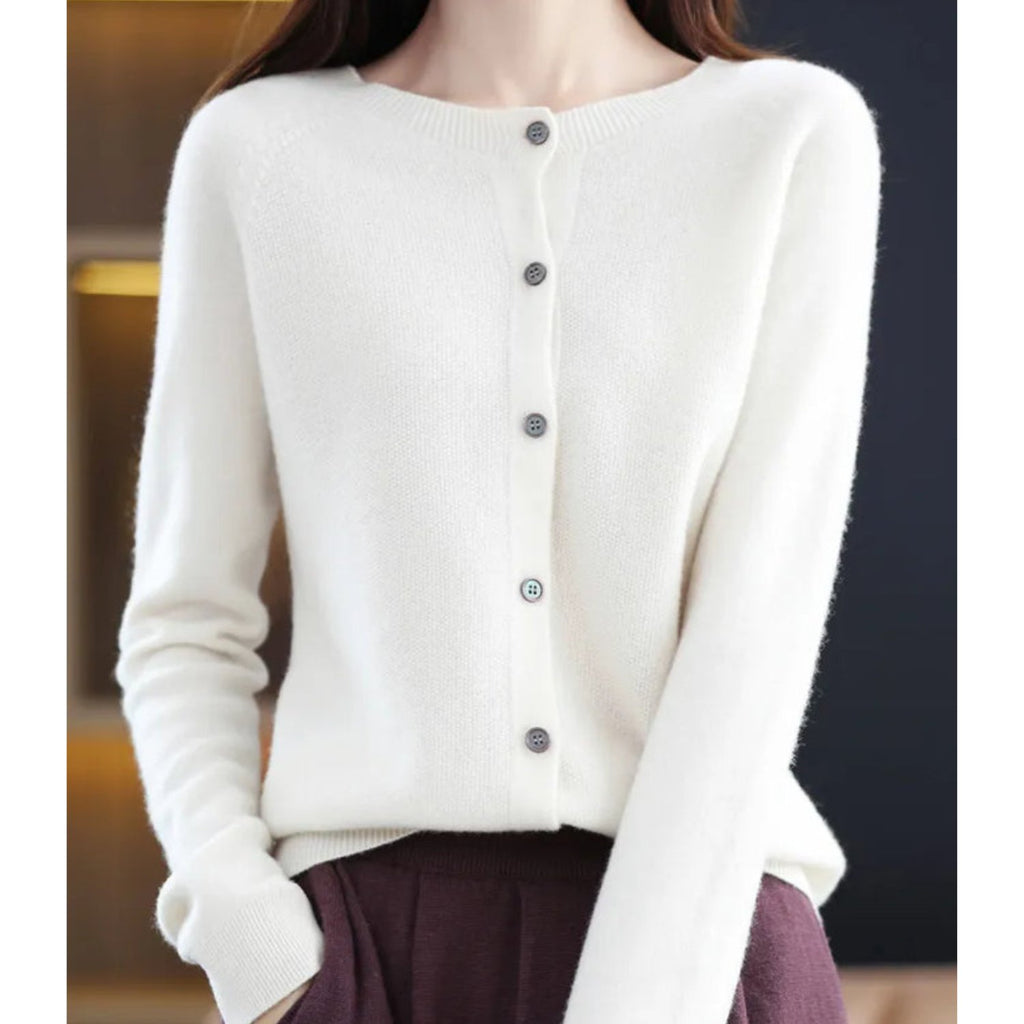 Damen Eleganter Cardigan aus Merinowolle und Kaschmir