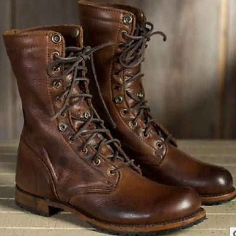 Damen Schnürstiefel aus Leder