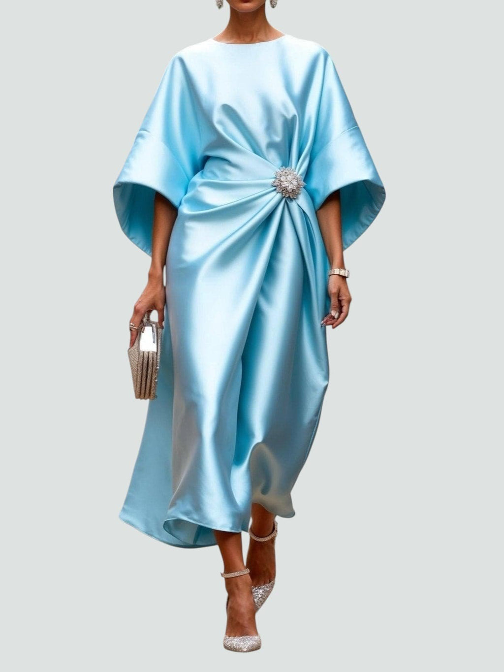 Damen Elegantes Abendkleid mit Broschendetail