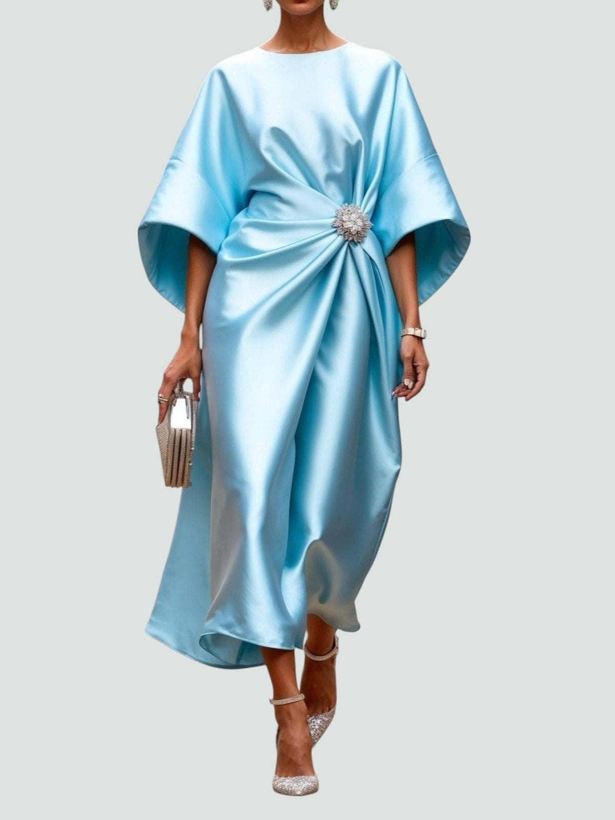 Damen Elegantes Abendkleid mit Broschendetail