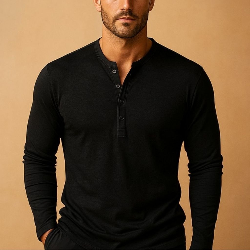 Herren Lässiges Slim Fit Langarmshirt