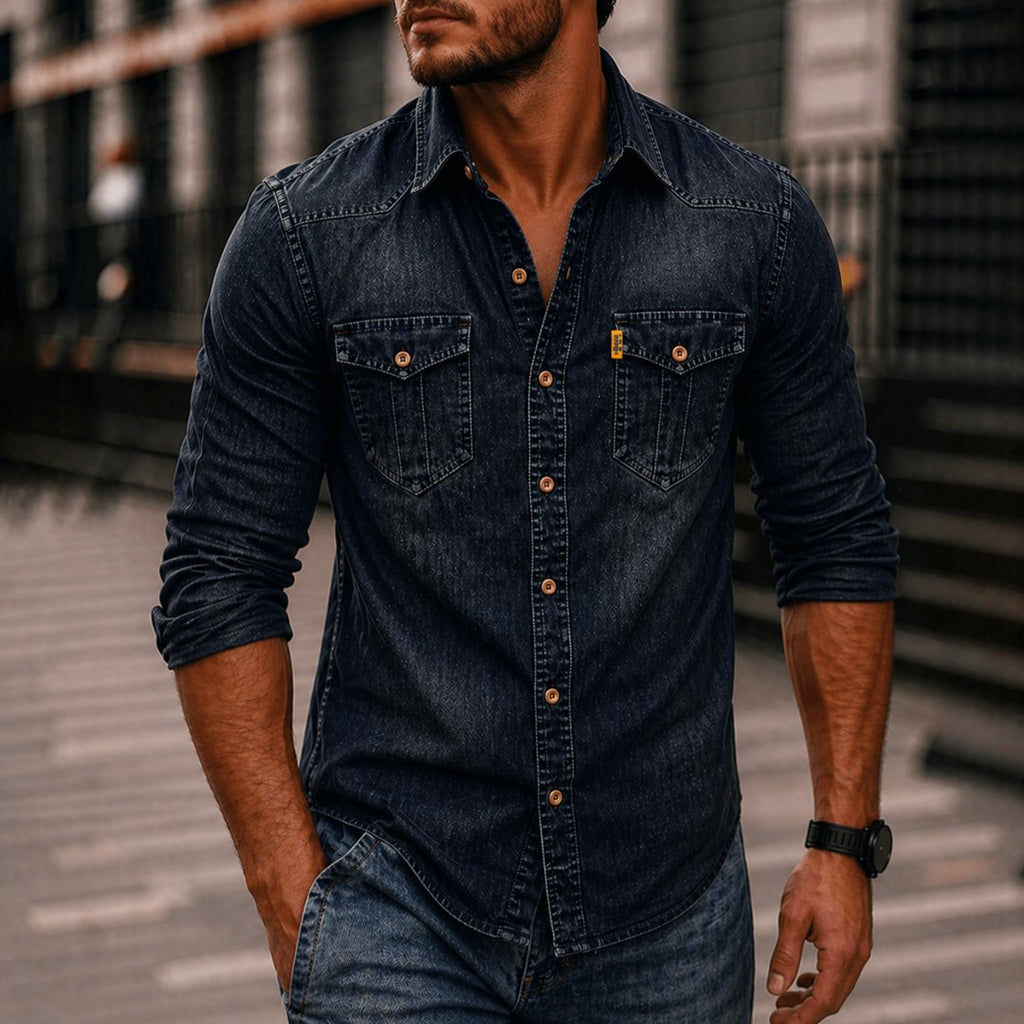 Herren Jeanshemd mit Brusttaschen