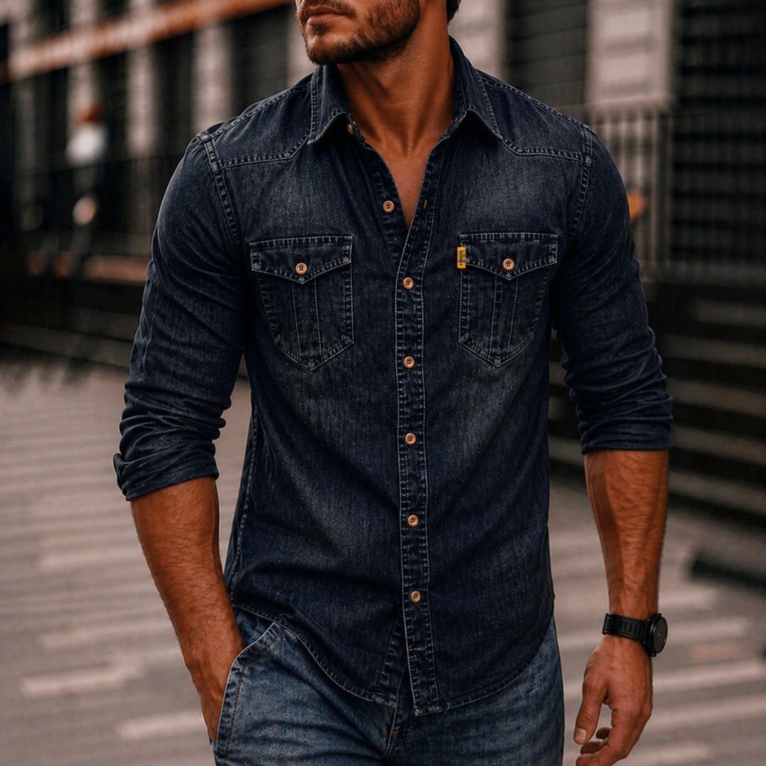 Herren Jeanshemd mit Brusttaschen