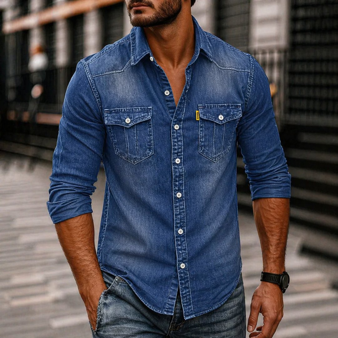Herren Jeanshemd mit Brusttaschen
