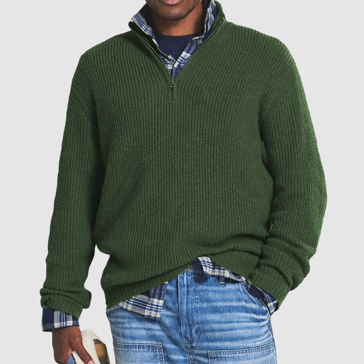 Herren Strickpullover aus Kaschmir mit Zip