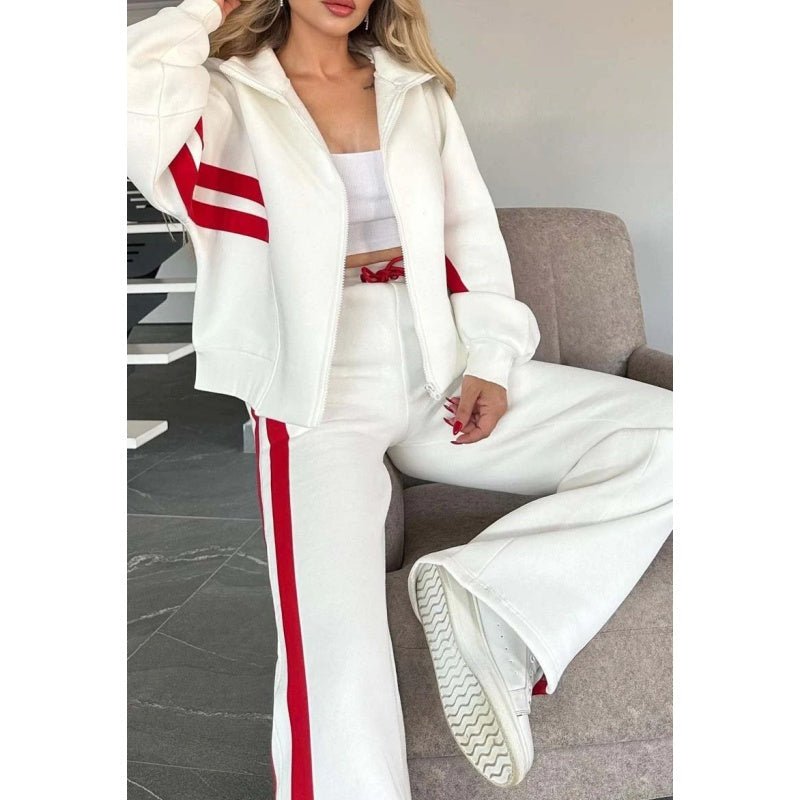Damen Loungewear-Set mit Kontraststreifen